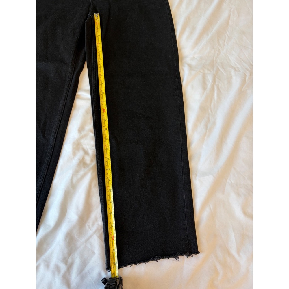 Everlane Way-High Wide Leg Jeans Black Raw Hem Denim Pants 28R High Rise - Picture 4 of 9